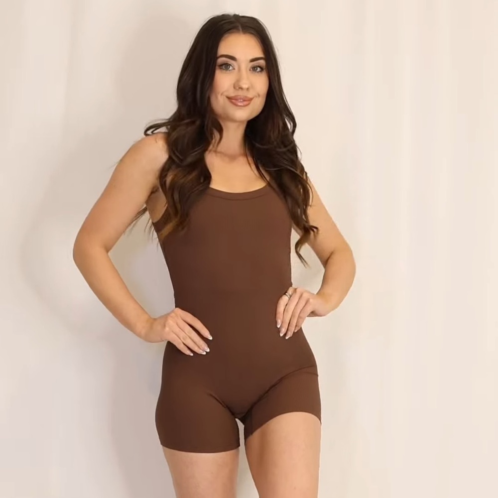 Paragon fitwear Brown Athleisure Romper